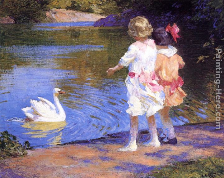 The Swan painting - Edward Potthast The Swan art painting